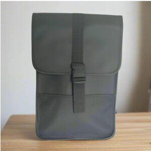 RAINS Buckle Mini Backpack Classic Waterproof Black Laptop Sleeve Vegan Unisex